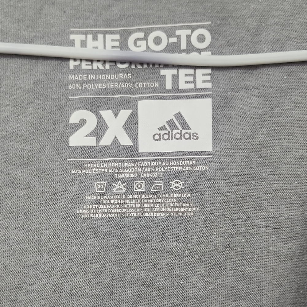 Adidas Gray Performance Tee - Picture 2 of 4